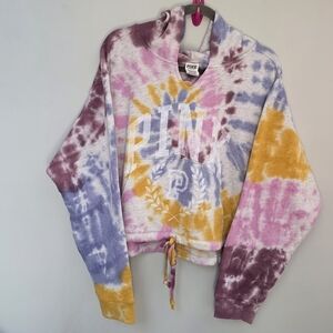 PINK Victoria's Secret Multicolor Tie-Dye Cowl Sweater